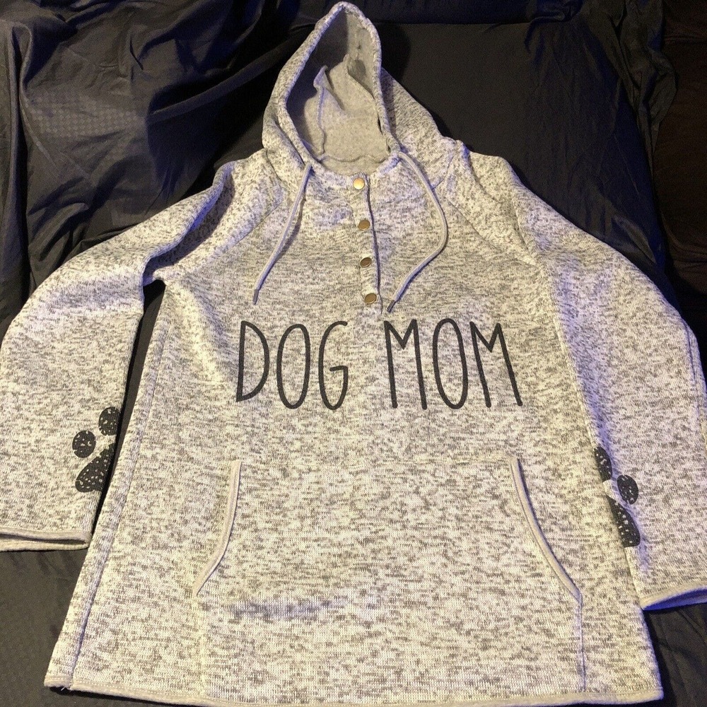 Ladies Sweatshirt Dog Mom Letter Print Fleece Sweater Top Pullover Very Soft 198